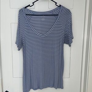 American Eagle Outfitters Blue Striped Soft & Sexy Tee